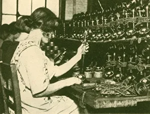 Golding Prints: Assembling the New Automatic Telephones Ready for Distribution to Subscribers, c1930