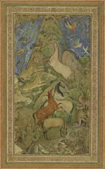 Assembly Prints: An assembly of animals and birds, c1610. Creator: Anon