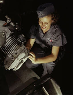 Engine Gallery: Assembly and Repairs Dept. mechanic Mary Josephine Farley works... Corpus Christi, Texas, 1942
