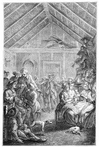 Hubert Francois Prints: The Assembly Of Winter, (1885). Artist: Hubert Francois Gravelot