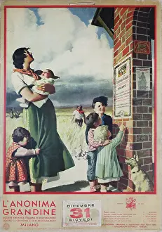 Insurance Prints: Assicurazioni Generali S.p.A. 1936. Creator: Boccasile, Gino (1901-1952)