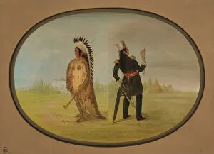 Change Collection: Assinneboine Chief before and after Civilization, 1861 / 1869. Creator: George Catlin