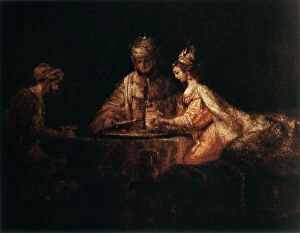 Person Gallery: Assuerus, Haman and Esther, 1660. Artist: Rembrandt Harmensz van Rijn