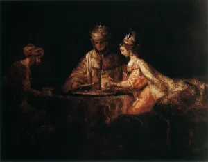 Gathering Prints: Assuerus, Haman and Esther, 1660. Artist: Rembrandt Harmensz van Rijn