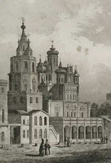 Assumption Church in Pokrovka Street, Moscow, Russia, 1839. Creator: Augustin Francois Lemaitre