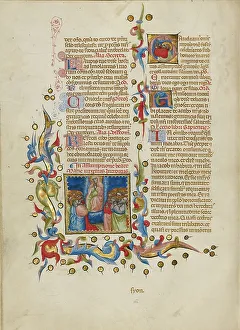 Ascending Prints: The Assumption of the Virgin: Initial G: Saint Thomas Receiving