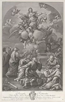 Miraculous Gallery: The Assumption of the Virgin, who rises from the tomb surrounded by Apostles, 1778