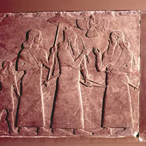 Zoroastrianism Prints: Assyrian Relief, Ashurnasirpal II with attendants, 9th century BC