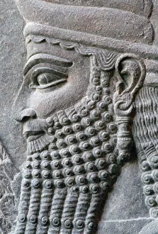 Assyrian relief of a genie protector from the palace of Sargon II at Khorsabad