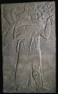 9th Century Bc Prints: Assyrian relief of a winged figure, 9th century BC