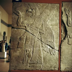 Comic Strip Prints: Assyrian relief of Winged genie carrying a cedar-cone