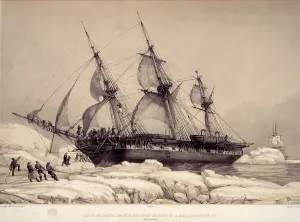 Rigging Prints: The Astolabe caught in ice on its voyage of exploration to the Pacific Islands