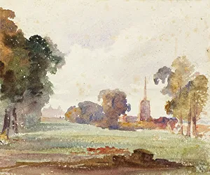 Cox David Prints: Aston Hall and Church, 1835-45. Creator: David Cox the Elder