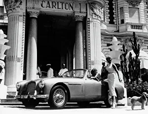 Elegance Prints: Aston Martin DB2-4 outside the Hotel Carlton, Cannes, France, 1955