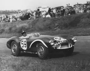 1957 Prints: Aston Martin DB3S, Graham Hill, Brands Hatch 1957. Creator: Unknown