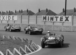 Liverpool Prints: Aston Martin DB3S, Roy Salvadori, Aintree 1956. Creator: Unknown