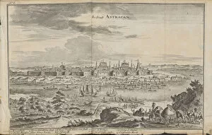 Russian Fleet Gallery: Astrakhan (From: Drie aanmerkelyke reizen), 1675. Artist: Struys, Jan Jansz. (1630-1694)