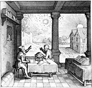 Astrologers preparing a horoscope, 1617-1619