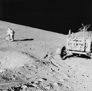 Moonwalking Prints: Astronaut David Scott (b1932) on the slope of Hadley Delta during Apollo 15