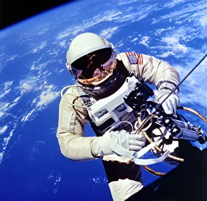 Innovation Prints: US Astronaut Edward H. White II carrying out external tasks