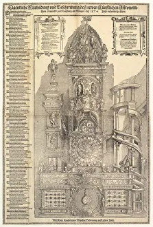 Astronomical Clock in the Cathedral in Strasbourg, 1574. Creator: Tobias Stimmer