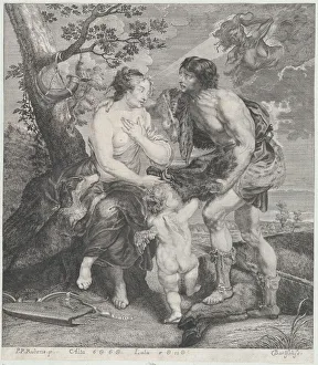Huntress Prints: Atalanta and Meleager, ca. 1670-90. Creator: Johann Gottfried Bartsch