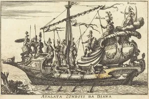 Galley Prints: Atalata condoti da Diana. Creator: Balthasar Moncornet