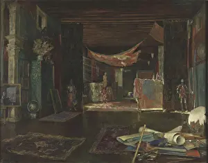 Atelier of the artist at Palazzo Pesaro degli Orfei. Creator: Fortuny y Madrazo, Mariano (1871-1949)