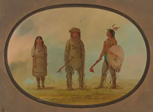 Images Dated 23rd February 2021: Athapasca Chief, His Wife, and a Warrior, 1855 / 1869. Creator: George Catlin