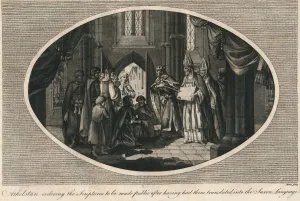 Charles Alfred Gallery: Athelstan ordering publication of the scriptures translated into Anglo-Saxon, 930s (1793)