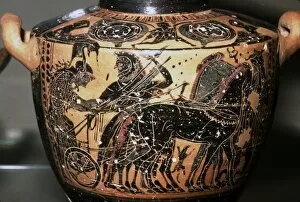 Black Figure Collection: Athena drives Chariot with Herakles, c6th century BC