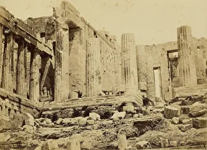 Acropolis Prints: Athens - Acropolis, Propylea from the west, 1865. Creator: Konstantinos Dimitriou