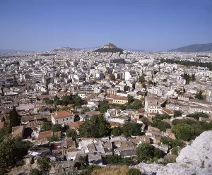 Athens and Mt Likavittos, Greece, 2018. Creator: Ethel Davies