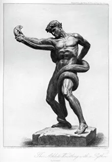 Images Dated 29th January 2009: The Athlete Wrestling with a Python, c1880-1882. Artist: A Gilbert
