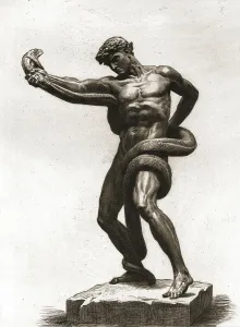 The Athlete Wrestling With A Python, after Sir Frederick Leighton, P.R.A. c1880-83. Creator: A Gilbert