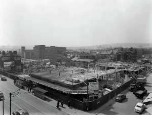 Atkinsons department store under construction, the Moor, Sheffield, South Yorkshire, 1959