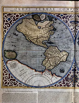 Maps Prints: Atlas of Gerardus Mercator, 1595, map of the Americas and part of Antarctica