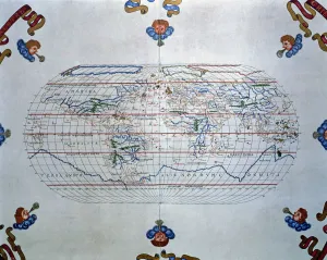 Atlas of Joan Martines, Messina, 1582. World map of the lands known in the 16th century