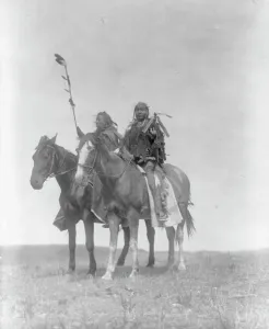 Chiefs Prints: Atsina chiefs, c1908. Creator: Edward Sheriff Curtis