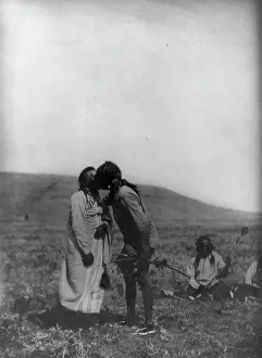 Rite Prints: Atsina crazy dance-[A dancer kisses the grandfather]