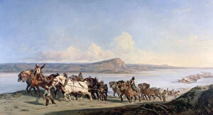 Attachment of Horses Pulling Boats Down the Rhone, c1825-1870. Artist: Alexandre Dubuisson