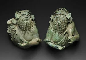 Attachments Depicting Busts of Silenoi, Mid-1st century BCE-mid-1st century CE