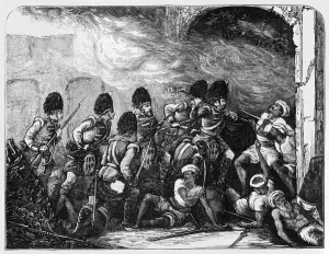 Slaughter Collection: The Attack on the Alumbagh, c1891. Creator: James Grant