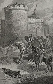 Troops Prints: Attack of the castle of Gironella by the Count of Pallars