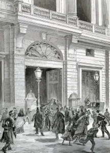 Siglo Xix Prints: Attack on December 31, 1879 against King Alphonse XII of Spain and the Queen to coming