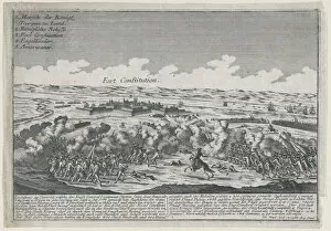 Fortifications Collection: Attack on Fort Constitution, October 7, 1777. Creator: Johann Martin Will