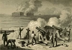 Battle Of Fort Sumter Collection: The Attack of Fort Sumter, (1878). Creator: Albert Bobbett