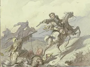 Shooting Prints: Attack on knights, 1837. Creator: Friedrich Dietz