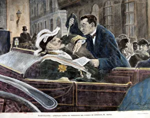 Images Dated 21st December 2014: Attack against Maura in Barcelona Antonio Maura (1853-1925), Spanish statesman