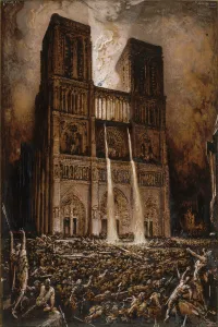 Attack on Notre-Dame. The Hunchback of Notre-Dame by Victor Hugo, ca 1877